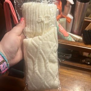 Thigh high thick socks for sweater dress! NWT a bit off white